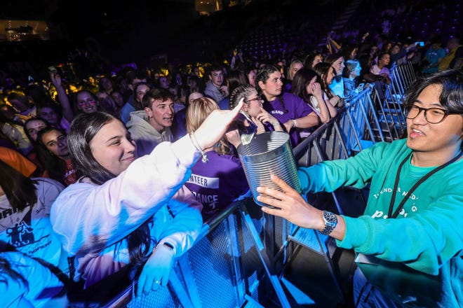 Donations were collected during the annual UDance marathon on Sunday, April 21, 2024 at the Bob Carpenter Center on the campus of the University of Delaware in Newark. The event raises funds to battle childhood cancer.